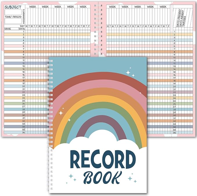 Fuyoooo Teacher Record Book Teacher Grade Books 2026-2027 Spiral Bound Record by Liraitoya