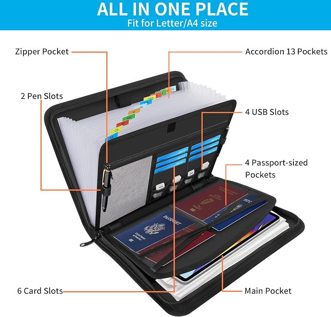 Andyer Fireproof Accordion File Organizer - Image 4