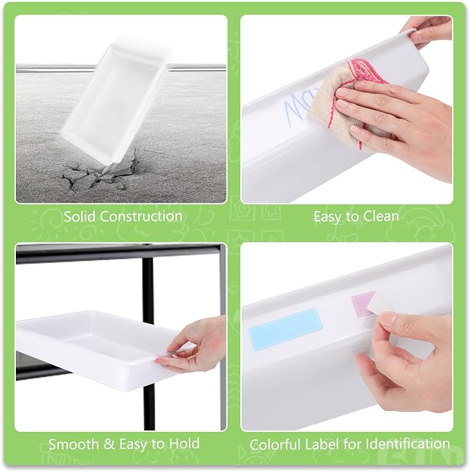 ShineMe Turn in Trays Classroom, 6 Pack White Paper Trays - Image 3