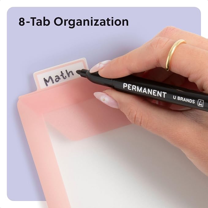 U Brands 8 Tab Clear View Binder Dividers - Image 3