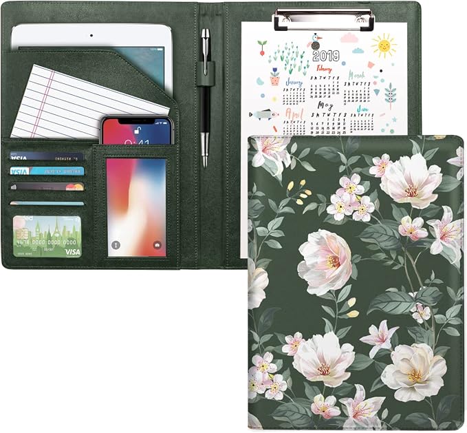 Portfolio Case for Women, Padfolio Cover for Girls, Conference/Resume/Legal by WAVEYU