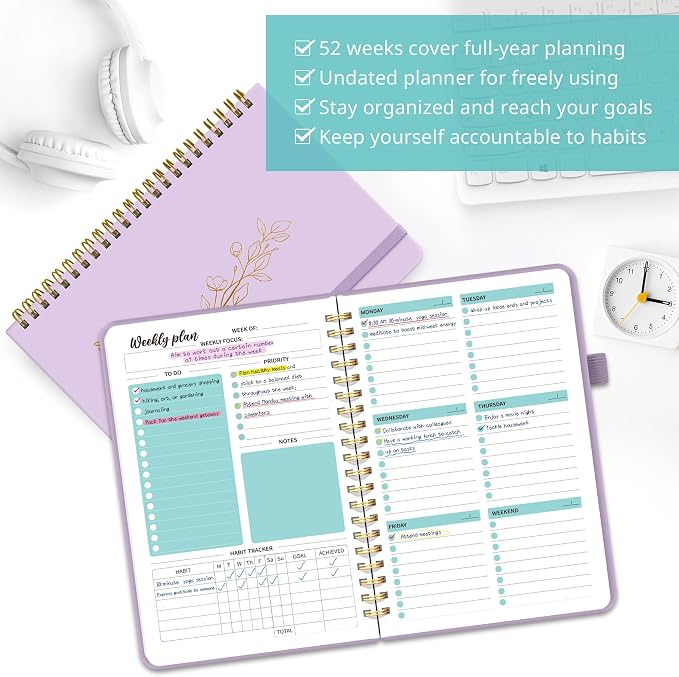 Taja Undated Weekly Planner, Weekly To Do List Notebook - Image 4