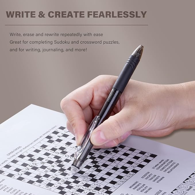 ParKoo Retractable Erasable Gel Pens Clicker Fine Point 0.7 mm, No Need - Image 5