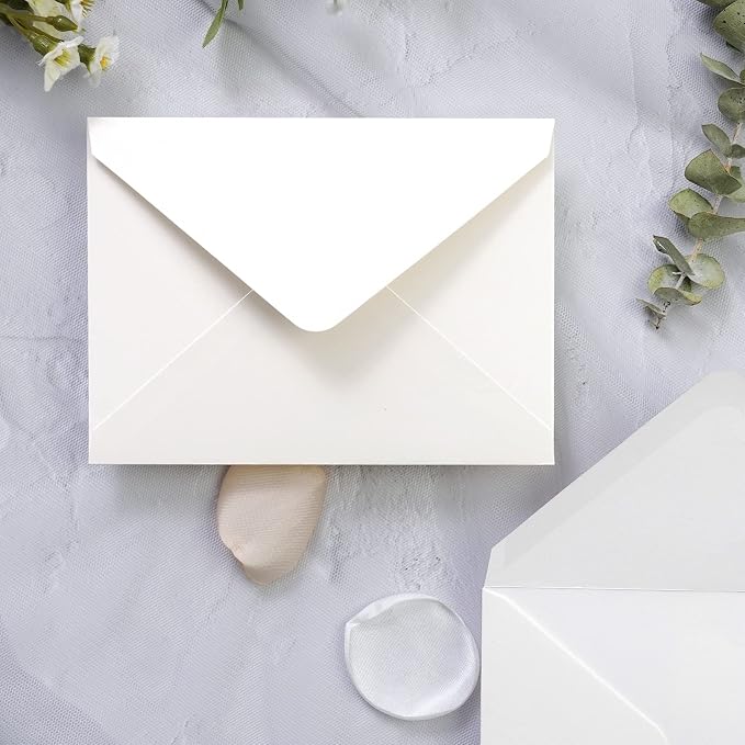 PONATIA 50 Pack A1 Envelopes, 3.62 x 5.2'' Ivory Envelopes Perfect - Image 6