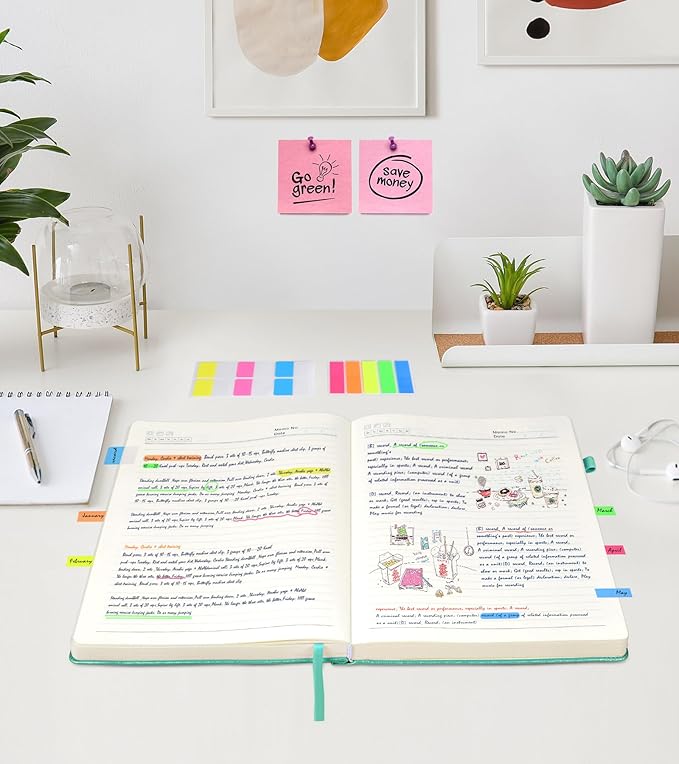 Lined Journal Notebook, 365 Pages A4 Large Journals for Writing Ruled Notebook, Hardcover Leather Journal for Women Men, Daily Notebook for Work, Note Taking, 100Gsm Thick Paper (8.5" x 11" Teal)-DeskLoop Office