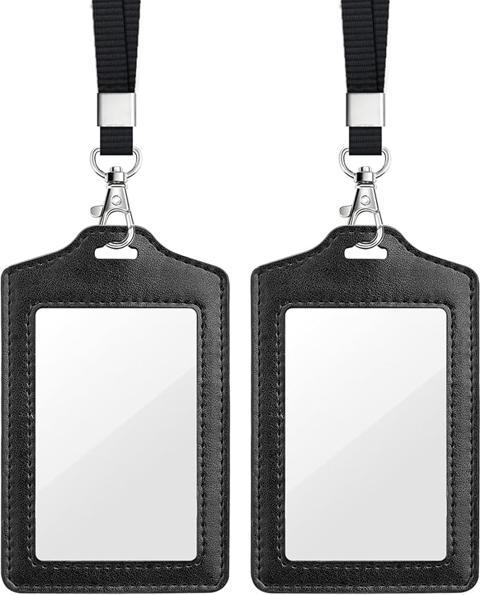 Teskyer 2 Pack Double Sided Clear Badge Holder by TESKYER