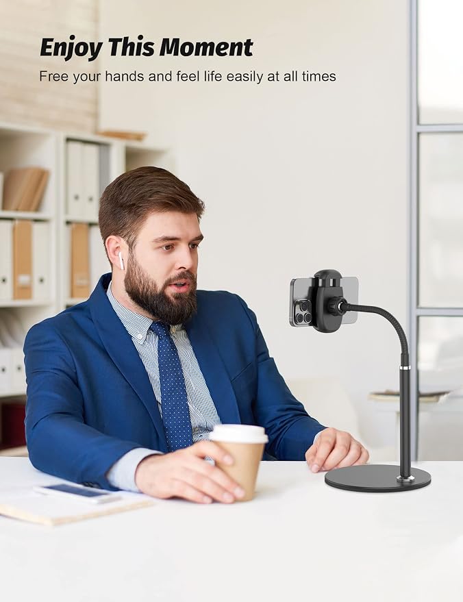 Cell Phone Stand, Adjustable Height & Angle Gooseneck Stand - Image 7