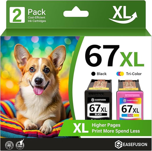 67XL Ink Cartridges Black Color Combo Pack Replacement for HP Ink 67 HP67XL 67 XL Compatible with DeskJet 2755e 2700 2700e 4155e 4100 Envy 6000 6055e 6455e Printer-DeskLoop Office