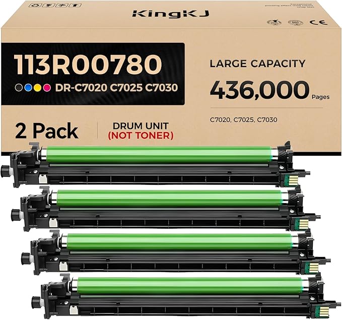 Versalink C7020 C7025 C7030 Drum Unit (Not Toner) 4-Pack High Capacity Replacement for Xerox 113R00780 Image-Drum Compatible with Xerox VersaLink C7020 C7025 C7030 Printer Black Cyan Magenta Yellow-DeskLoop Office