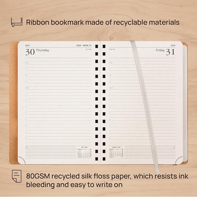POPRUN 2027 Daily Planner One Page Per Day, Recycled Paper Planner - Image 4