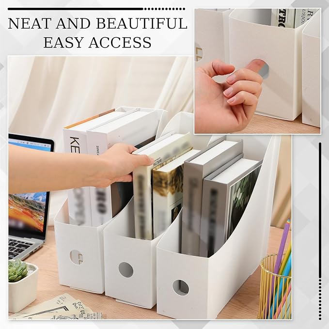 Geyee 12 Pack Magazine File Holder Plastic Desk Organizer Magazine Holder - Image 5