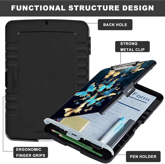 Clipboard with Storage, Heavy Duty Plastic Storage Clipboard with Low Profile - Image 6