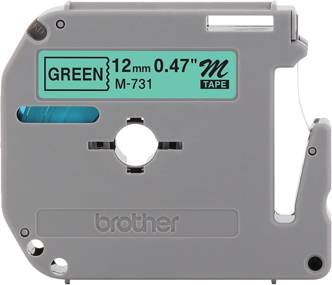 Brother Tape Cartridge 0.5IN Wide, Non-laminated Black On Green - Image 3