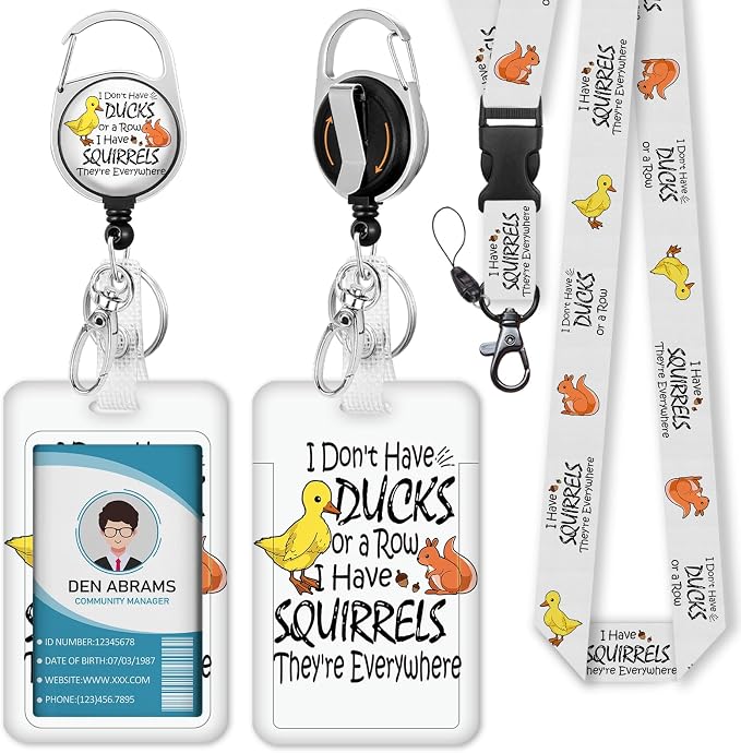 Piefly Lanyards for Id Badges, Cute Ducks Holder by Piefly