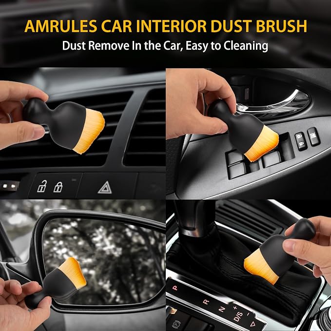 Amrules 2PCS Car Interior Detailing Brush, Auto Car Detailing Brush Dusting - Image 3