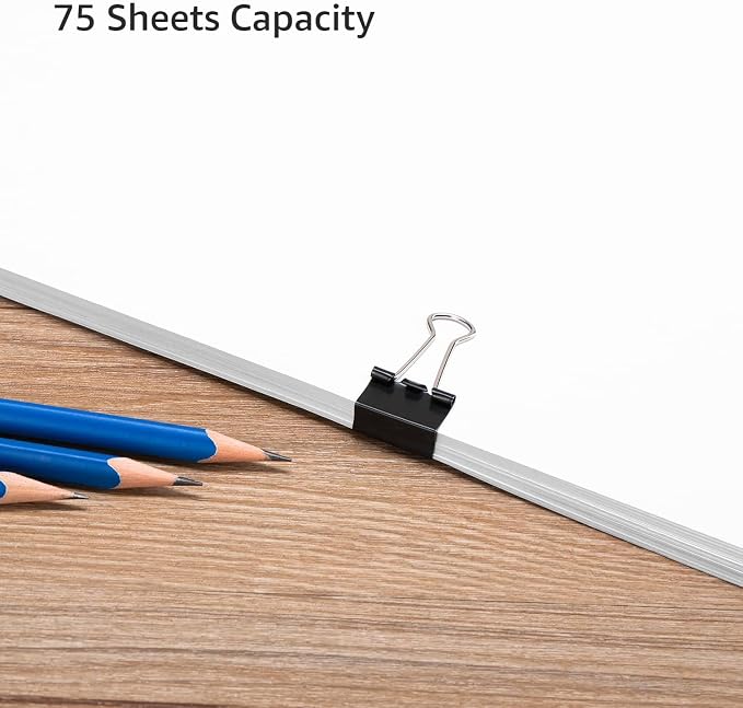 Amazon Basics Sturdy Binder Clips, Office Supplies, Small 0.75 in, Document - Image 7