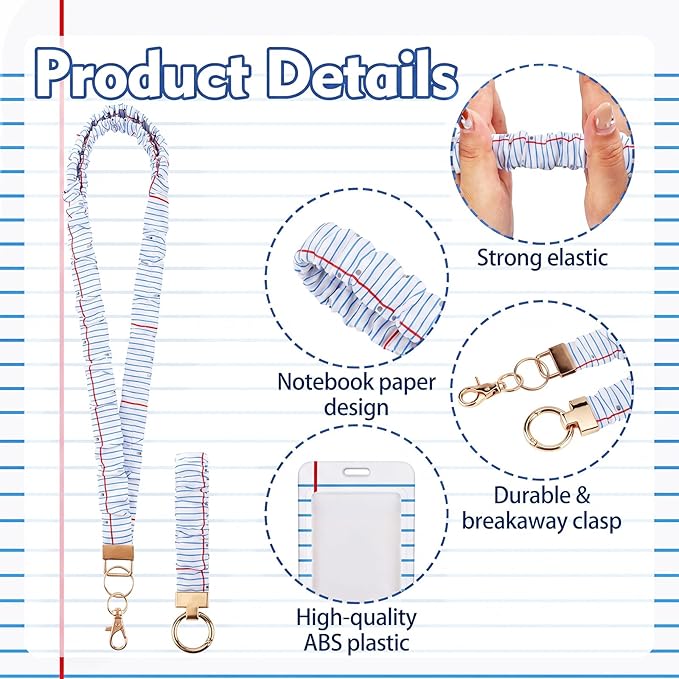 Sabary 3 Packs Teacher Scrunchie Lanyards - Image 3
