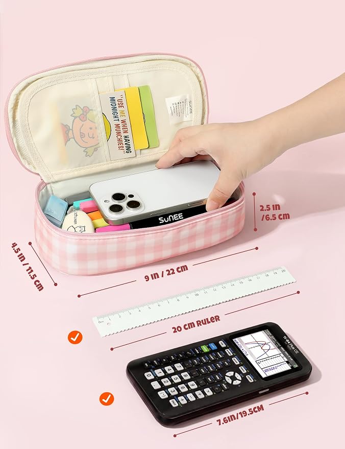 SUNEE Cute Pencil Case, Large Colored Pencil Pouch, Aesthetic Pen Bag - Image 5