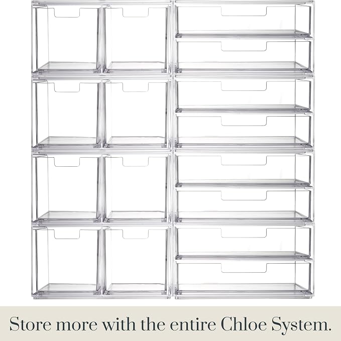 STORi Chloe Space-Saving Clear Drawer Organizer Sort Office, Beauty Supplies - Image 8