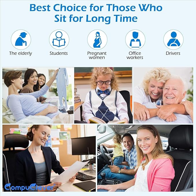 Lumbar Support Pillow for Office Chair & Car, Ergonomic Back Support Memory Foam Back Cushion with 3D Washable Cover, Relieves Back Pain for Driving, Gaming, Truck, Recliner-DeskLoop Office