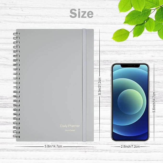 Daily Planner Undated, Asten To Do List Notebook Hourly Schedules Spiral - Image 3