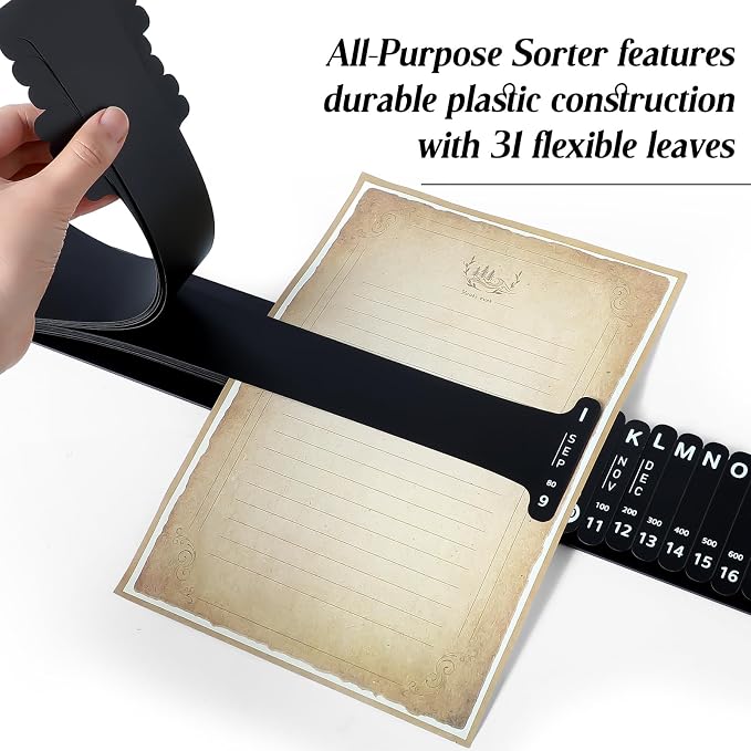 PerKoop Plastic All Purpose Document Sorter Alphabetical File Organizer Compact - Image 5
