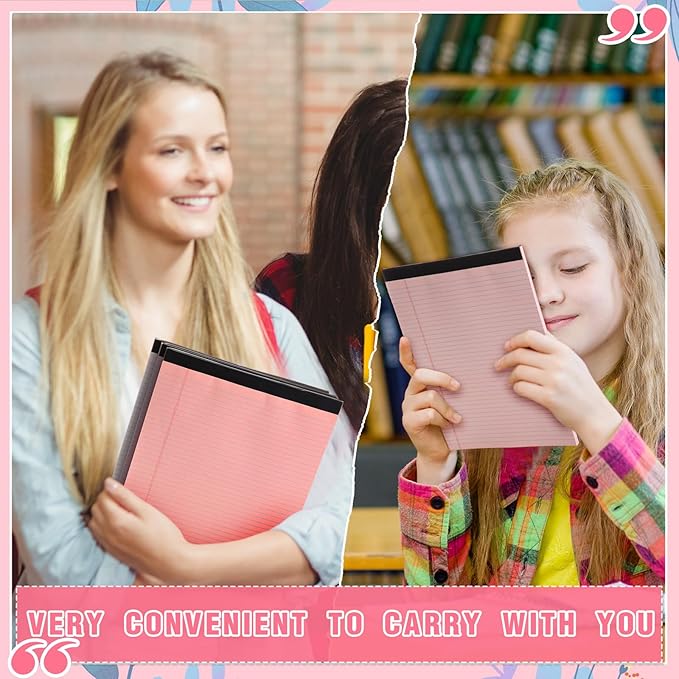 Fuutreo 8 Pcs 8.5'' x 11'' Colored Legal Pad Writing Pads Narrow Ruled 50 Sheets Per Notepad Perforated Writing Notepad Office Supplies for College Office Business (Sweet Color)-DeskLoop Office