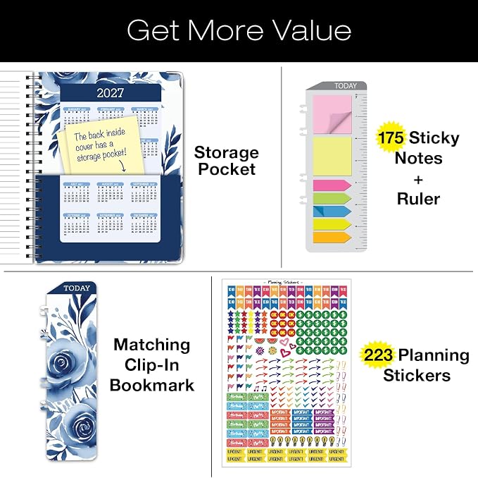 HARDCOVER Academic Year 2026-2027 Planner: 14 Months 8.5"x 11" Daily Weekly - Image 4