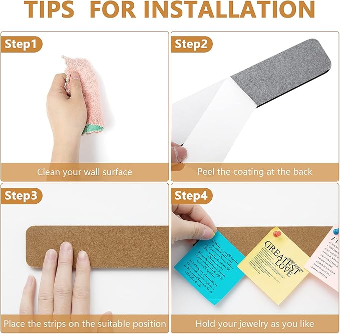 8 Pack Felt Pin Board Bar Strips Bulletin Board - Image 4