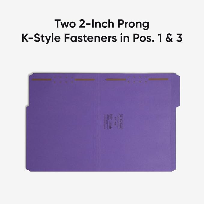 Smead Fastener File Folders, Reinforced 1/3-Cut Tabs, 2 Fasteners, Letter Size - Image 6