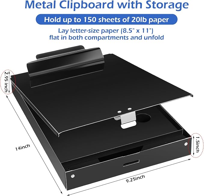 1 Pieces Metal Storage Clipboard Letter Size Heavy Duty Aluminum Clip Board - Image 2