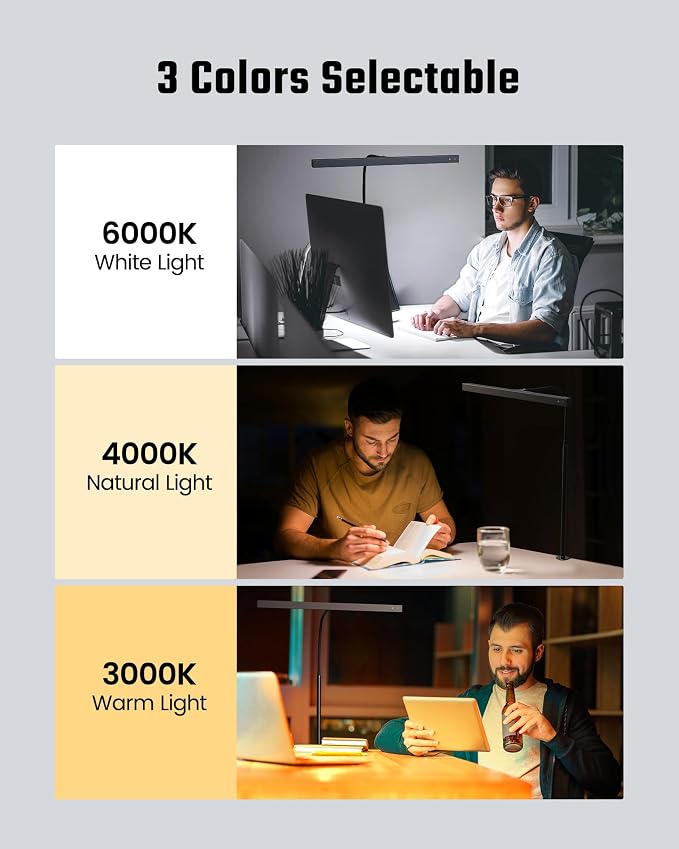 SUPERDANNY LED Desk Lamp for Office Home, Eye-Caring Desk Light - Image 4