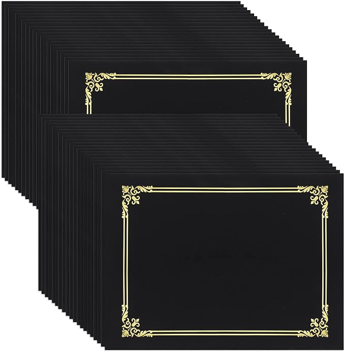 Sherr 100 Pcs Black Certificate Holders by Sherr