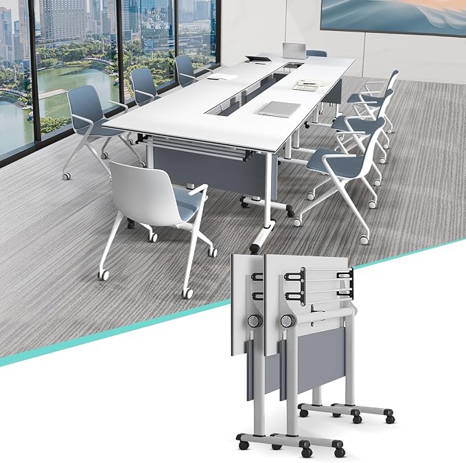 JEHUJD Conference Table, 55.1''Folding Conference Room Table by Unknown