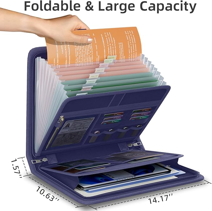 Fireproof Accordion File Organizer, Portable Expanding File Folder - Image 7