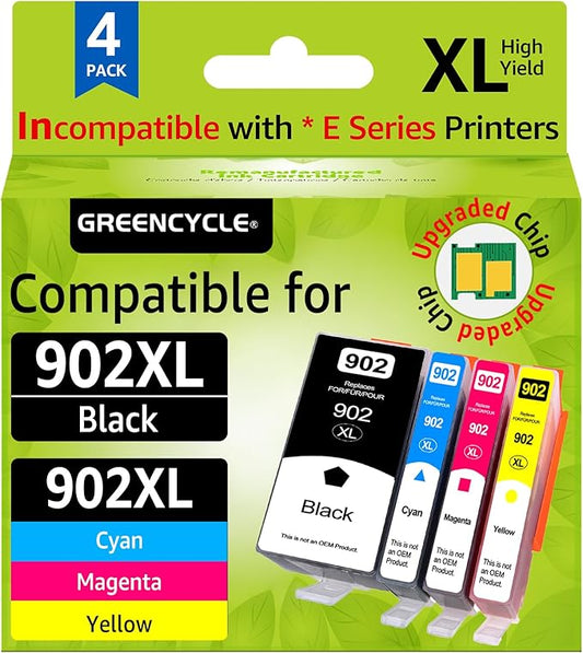 Upgraded 902XL Ink Cartridges Combo Pack Replacement for HP 902 902 XL Compatible with HP Officejet Pro 6968 6978 6970 Officejet 6950 6951 6962 Printer (1BK/1C/1M/1Y, 4 Pack)-DeskLoop Office