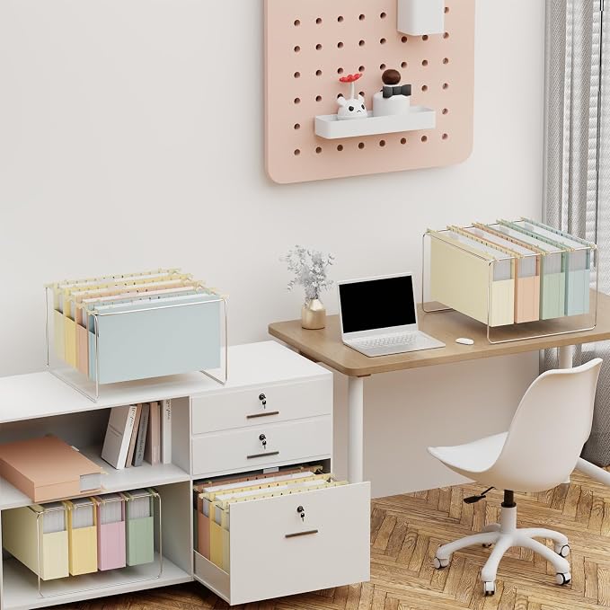 Extra Capacity Legal Size Plastic Hanging File Folders, Reinforced 2" Pastel - Image 7