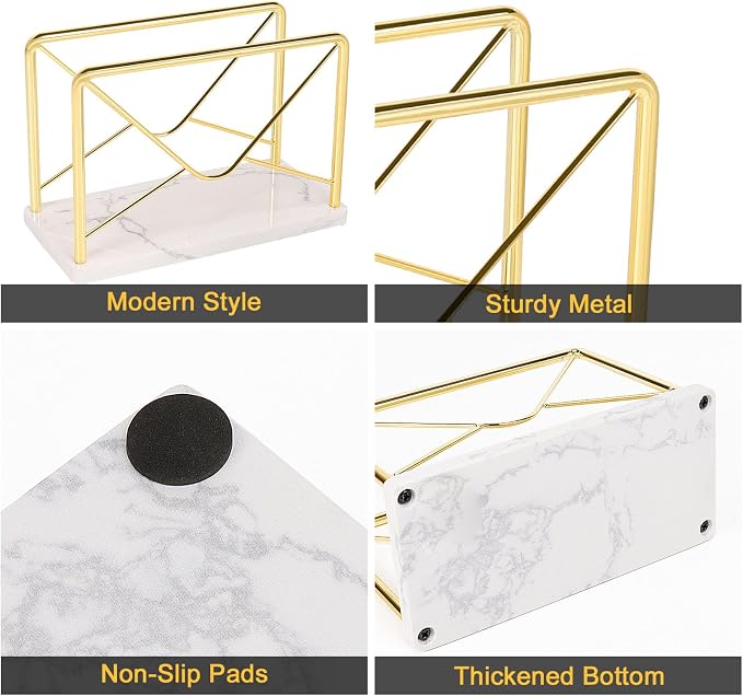 Modern Mail Holder for Home Office, Metal Letter Organizer Sorter for Desk - Image 3