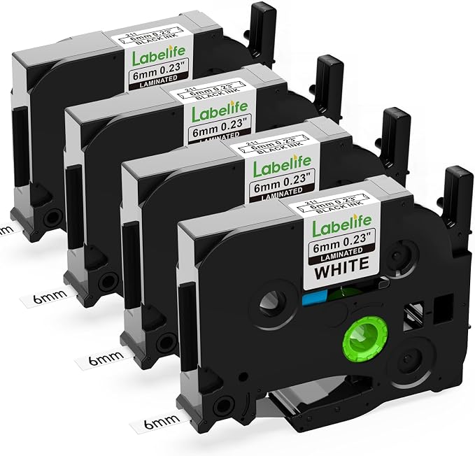 Labelife Replacement for Brother TZe-211 TZe211 P Touch Label Tape 6mm Label by Labelife