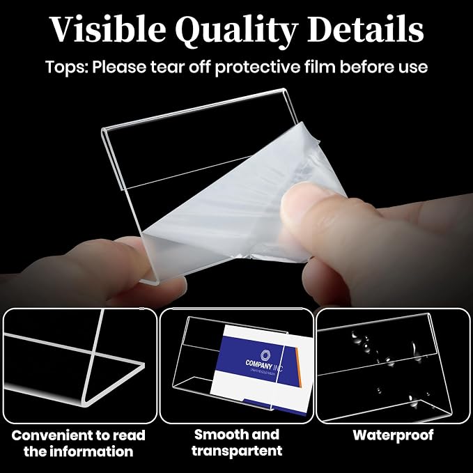 30 PCS Small Acrylic Sign Holder 2.36" X 1.57", Mini Acrylic Food Sign Labels - Image 2