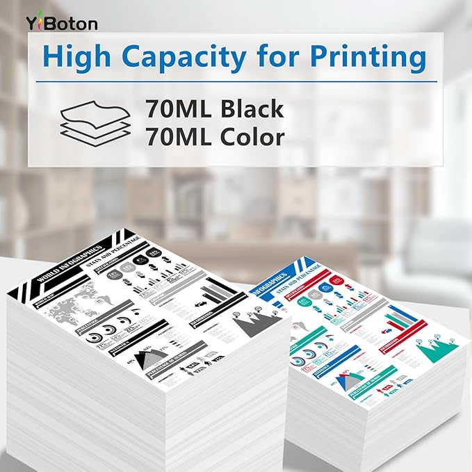PFI050 PFI-050 Ink Black Cyan Magenta Yellow Ink Compatible for Canon PFI050 PFI-050 imagePROGRAF TC-21 TC-21M TC-20 TC-20M Printers Ink (4-Pack 70ML)-DeskLoop Office