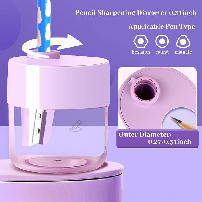 Pencil Sharpener 3 Pack Single Hole Manual Pencil Sharpeners - Image 3
