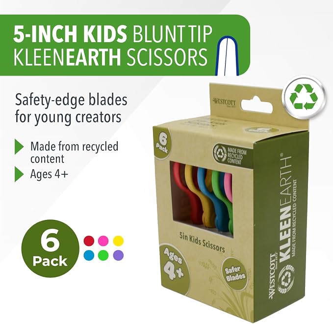 Westcott 5" KleenEarth Scissors 6-Pack, - Image 2