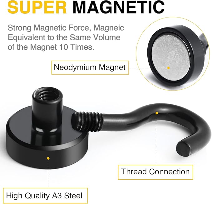 DIYMAG Magnetic Hooks, 30lbs+ Magnet Hook 2026 Cruise Cabin Ship Essentials - Image 6