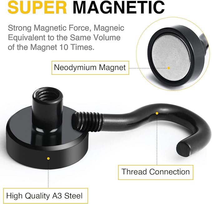 DIYMAG Magnetic Hooks for Refrigerator, Extra Strong Cruise Hook, Heavy Duty - Image 7