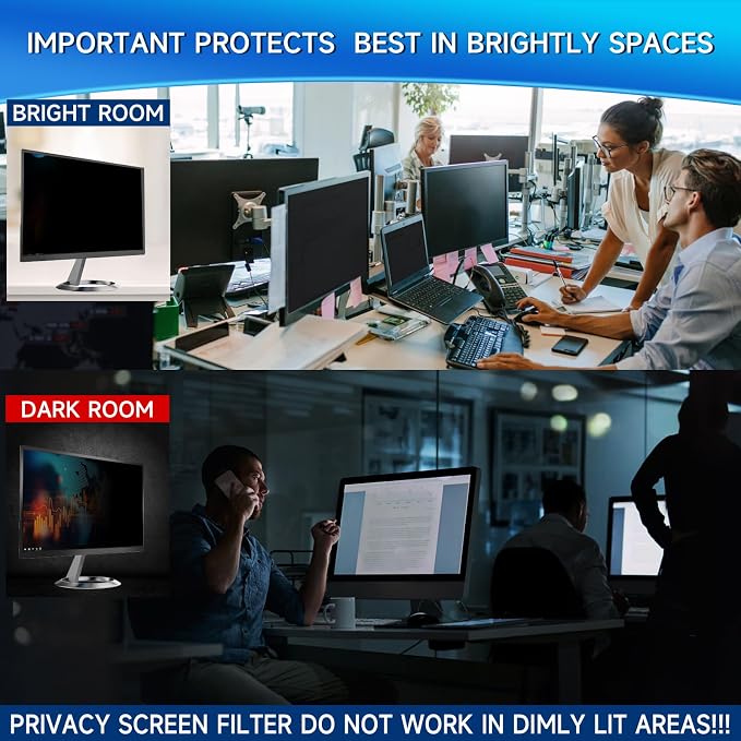 Magicmoon 2-Pack 24 Inch Computer Privacy Screen Filter, Anti-Spy/Glare - Image 6