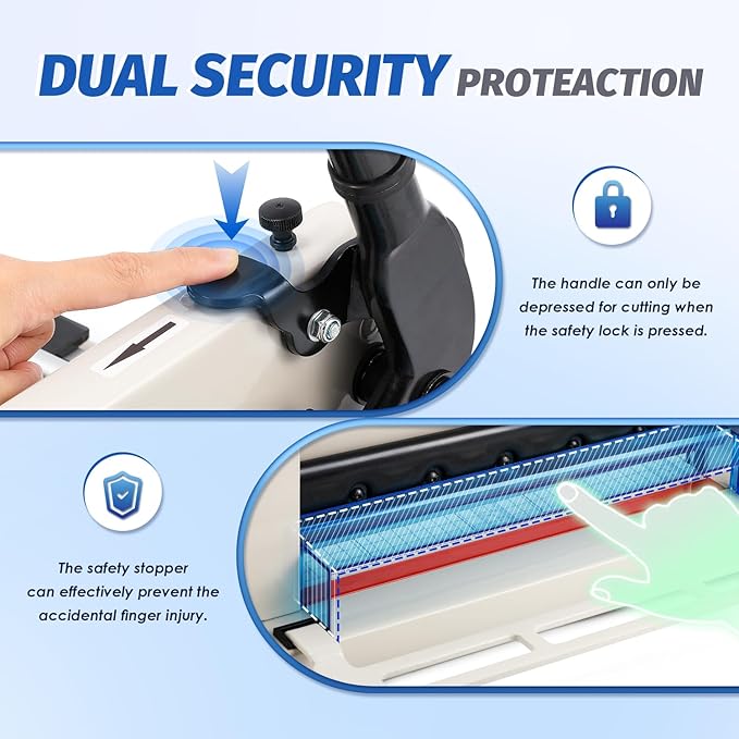 Heavy Duty A4 Paper Cutter 400 Sheet Thickness Cutting Capacity, 12 Inch Stack Guillotine Paper Cutter with 1 Replacement Blade, Stack Trimmer Suitable for Paper Leather Cardboard Nonwoven-DeskLoop Office