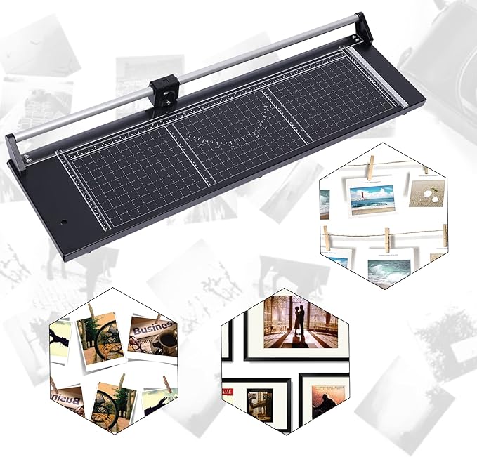 Manual Heavy Duty 36 Inch Rolling Cutter Precision Rotary Paper Trimmer for Photo Paper, Film, Art Paper Jam, Office Paper, Thin Plastic Soft Board, PVC,Cutting Table,Professional Rolling Trimmer-DeskLoop Office