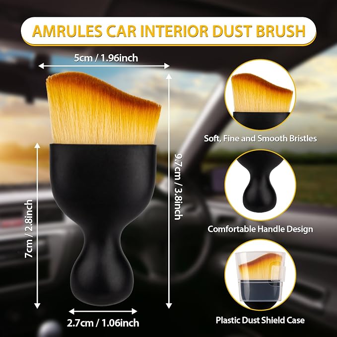 Amrules 2PCS Car Interior Detailing Brush, Auto Car Detailing Brush Dusting - Image 2