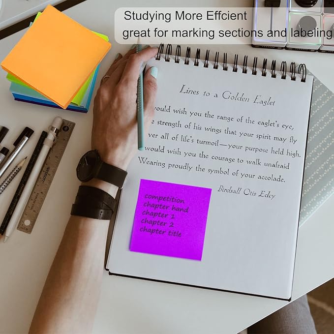 48 Pack 3840 Sheets Pop Up Sticky Notes 3X3 in Bright Color Self Sticky Note Pads Colorful Post Stickies for Office Home School Meeting, 80 Sheets/pad-DeskLoop Office